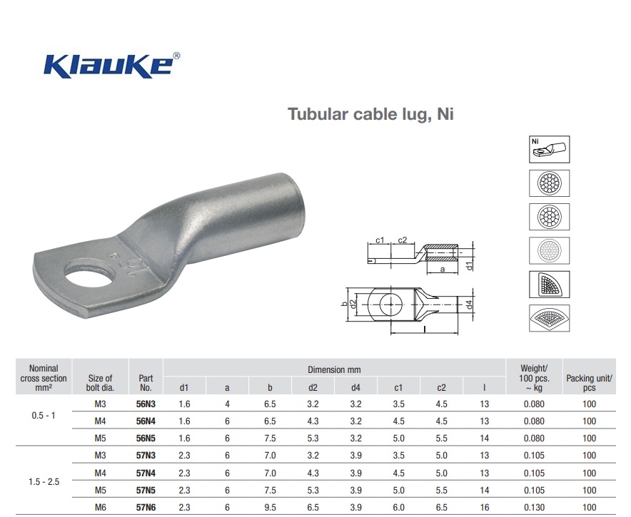 Nikkelkabelschoen  10 qmm 59N/6 | DKMTools - DKM Tools