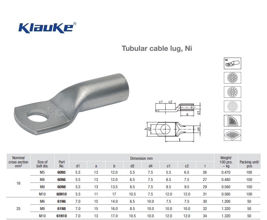 Nikkelkabelschoen  2,5 qmm 57N/4 | DKMTools - DKM Tools