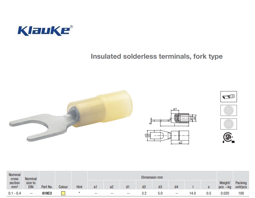 Vorkkabelschoen Geel  6 qmm 650C/5 | DKMTools - DKM Tools