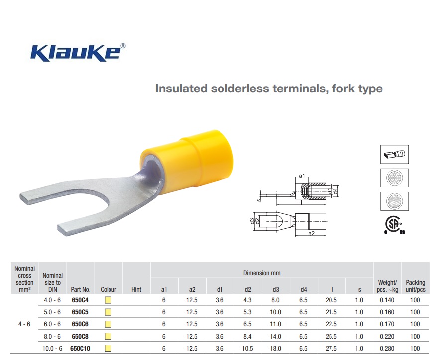 Vorkkabelschoen Geel  0,40 qmm 619C/3 | DKMTools - DKM Tools