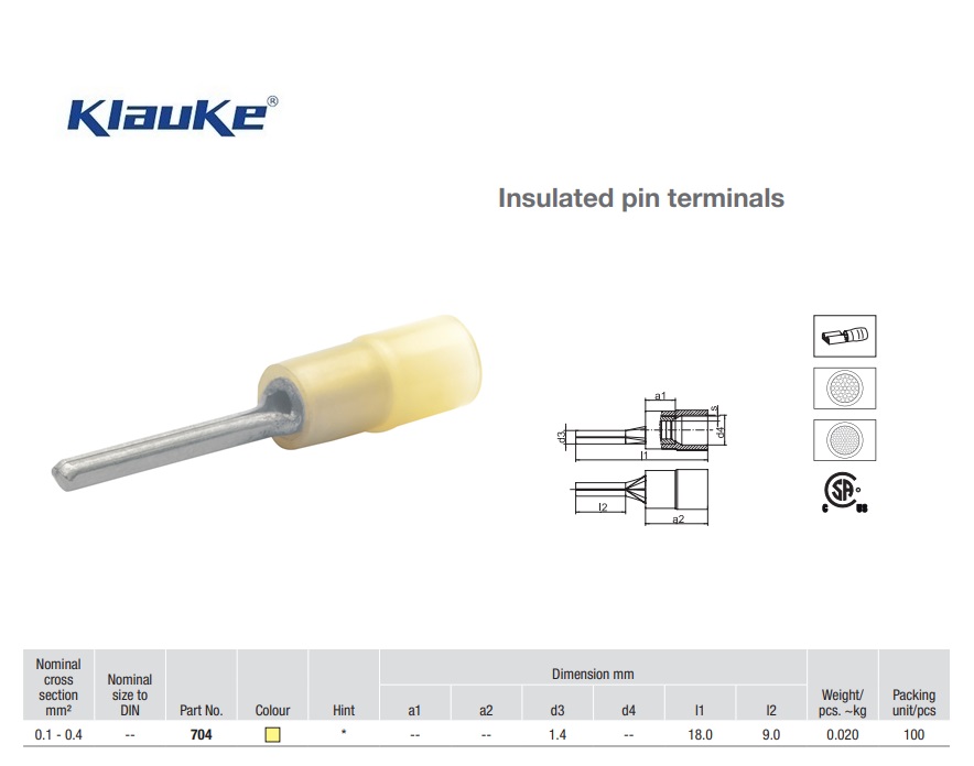 Stiftkabelschoen Geel  6 qmm 715 | DKMTools - DKM Tools