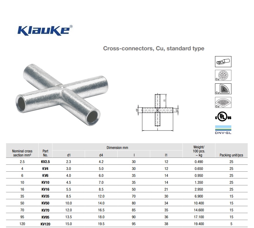 Kruisverbinder standaard 2,5 qmm KV2,5