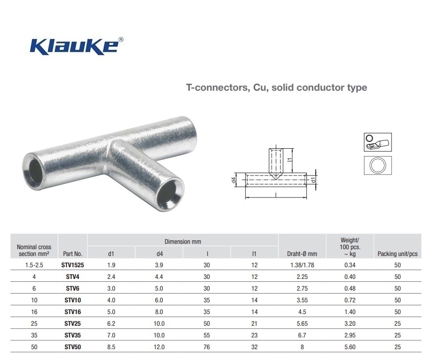 Verbinder massief  2,5  qmm SV1,5/2,5 | DKMTools - DKM Tools