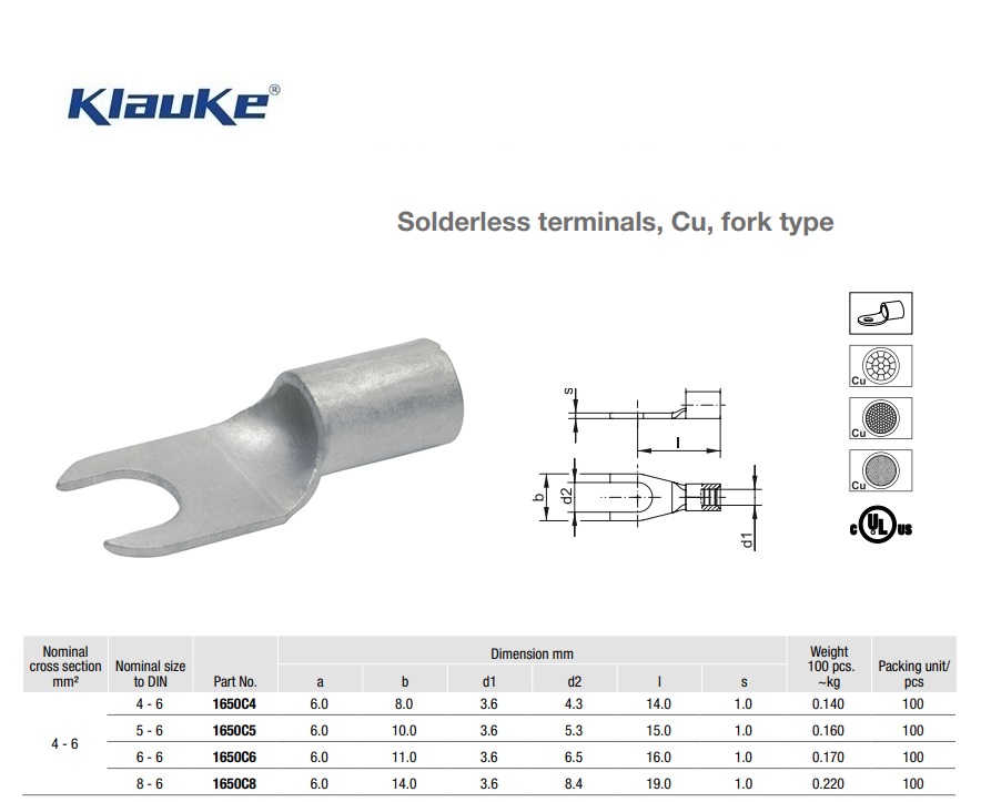 Plaatkabelschoen vorkvorm  10 qmm 1652C/5 | DKMTools - DKM Tools