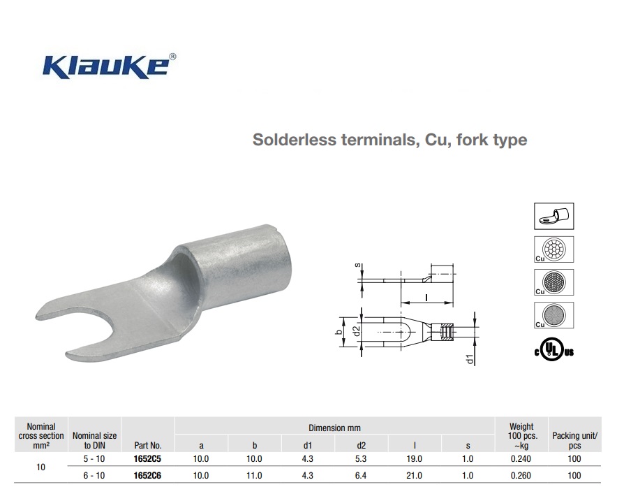 Plaatkabelschoen vorkvorm  4-6 qmm 1650C/4 | DKMTools - DKM Tools