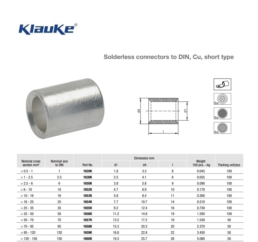 Plaatverbinder parallel 1 qmm 1620/K