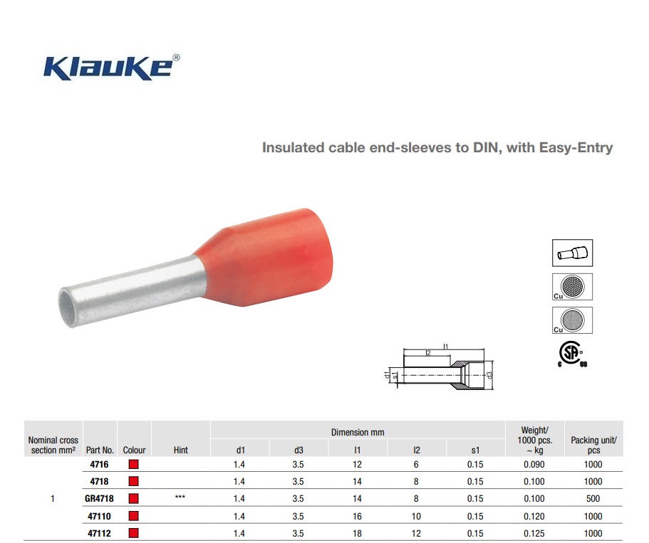 Adereindhuls Rood  1 qmm 171/8 | DKMTools - DKM Tools