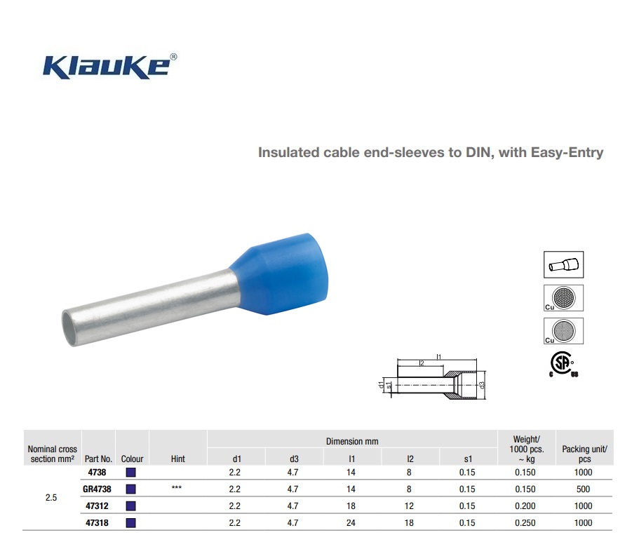 Adereindhuls Blauw  0,25 qmm 167/H | DKMTools - DKM Tools