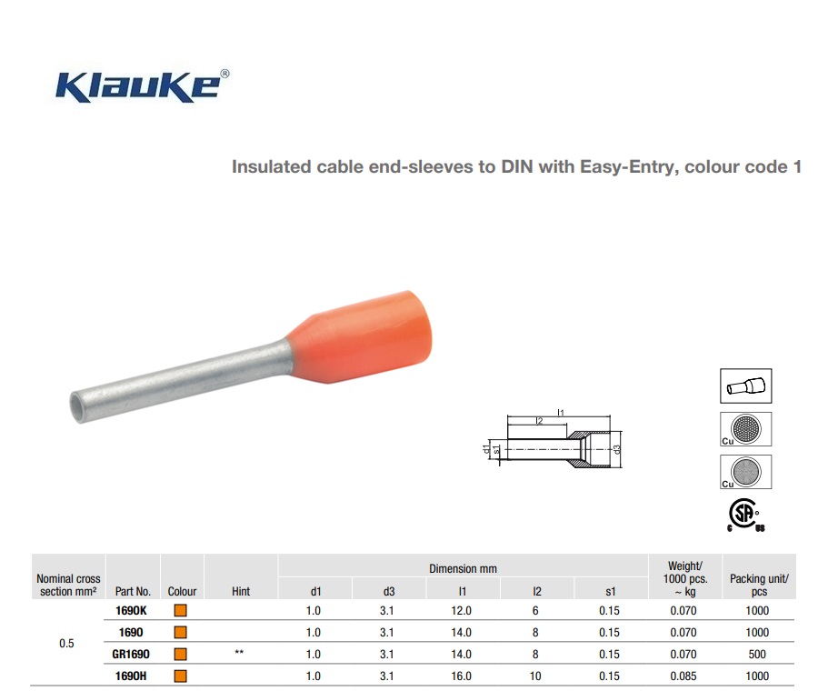 Adereindhuls Oranje  4 qmm 174/18 | DKMTools - DKM Tools