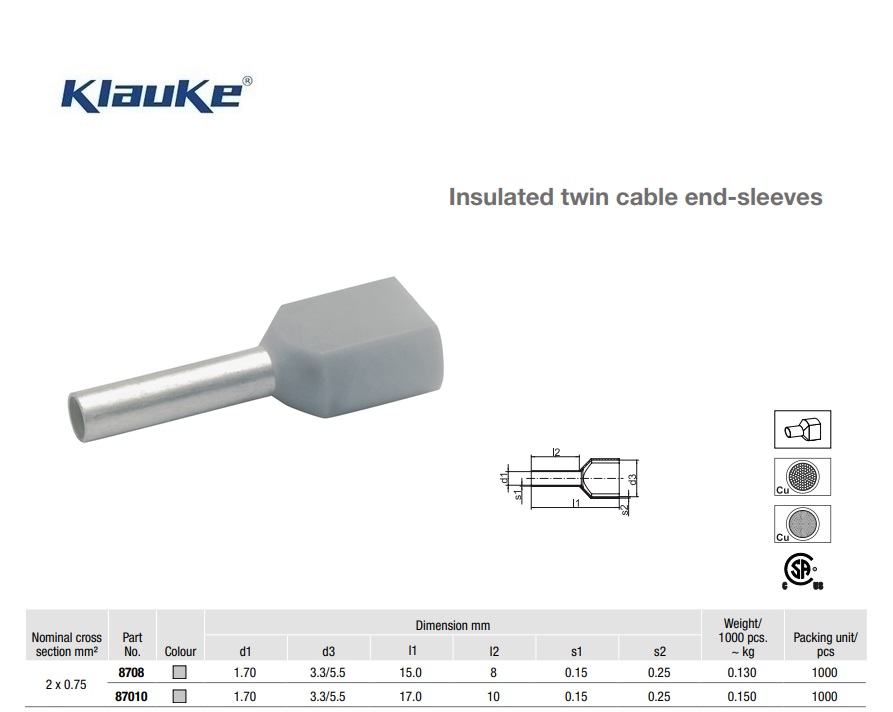 Tweeling Adereindhuls Blauw  0,25 qmm 867/8 | DKMTools - DKM Tools