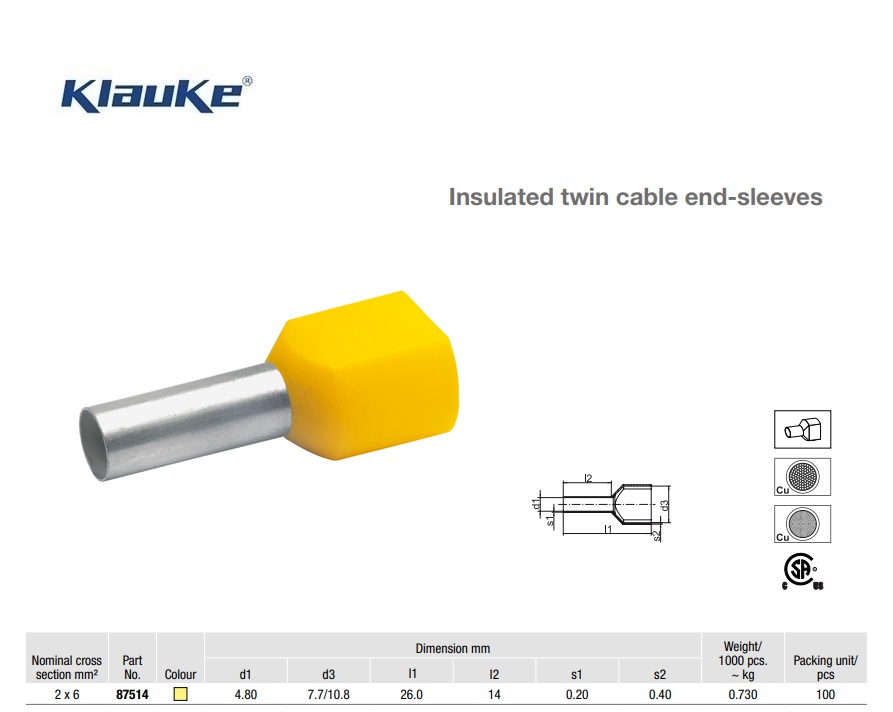 Adereindhuls Geel  6 qmm 475/12 | DKMTools - DKM Tools