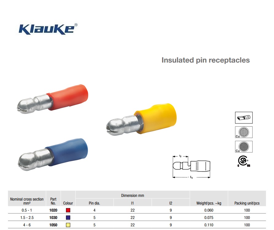 Rondsteker geïsoleerd Blauw  2,5 qmm 1030 | DKMTools - DKM Tools