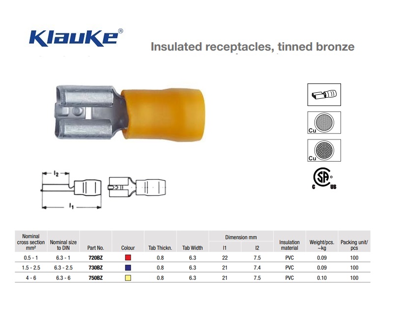 Vlaksteekhuls brons rood 0.5 - 1 qmm 720BZ | DKMTools - DKM Tools