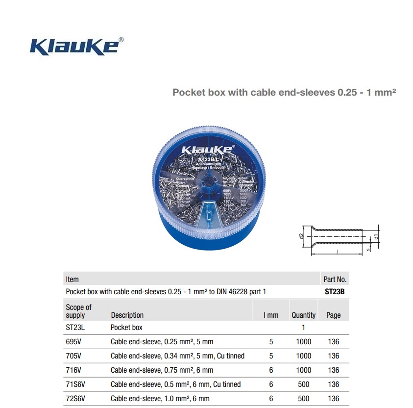 Strooidoos met adereindhulzen  4 - 16 mm²  ST22B | DKMTools - DKM Tools