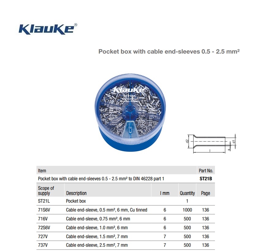 Strooidoos met adereindhulzen  4 - 16 mm²  ST22B | DKMTools - DKM Tools