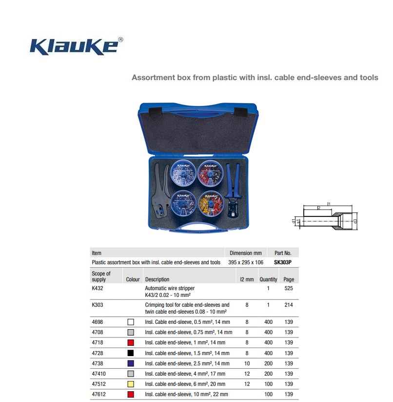 Assortimentsdoos plastic met geïsoleerde adereindhulzen en gereedschap  SK82P | DKMTools - DKM Tools