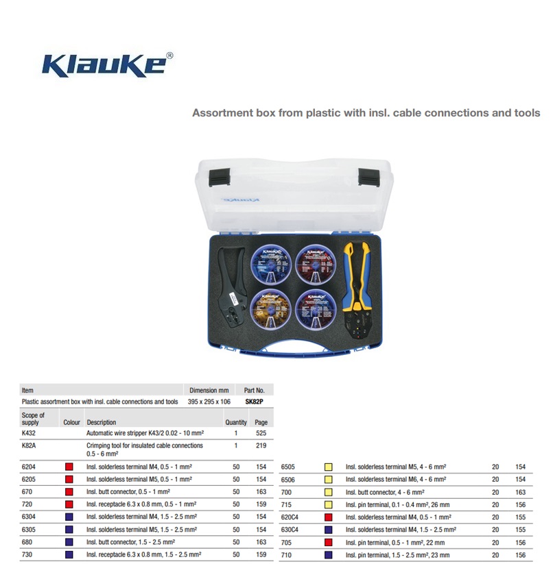 Assortimentsdoos plastic met geïsoleerde adereindhulzen en krimptang  SK303S | DKMTools - DKM Tools