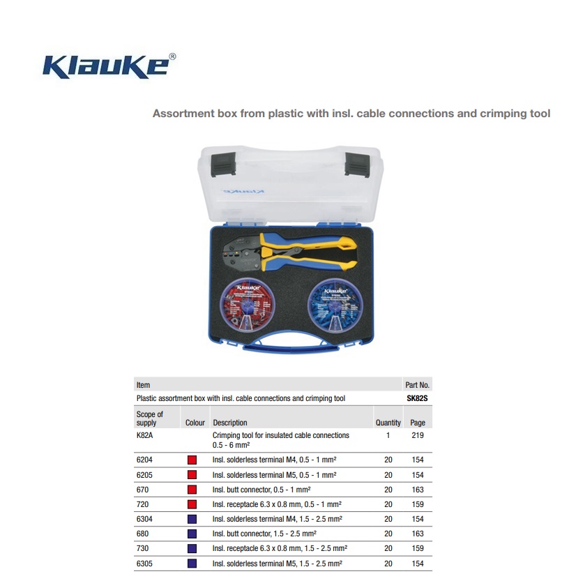 Assortimentsdoos staal met geïsoleerde adereindhulzen en krimptang  SK47B | DKMTools - DKM Tools