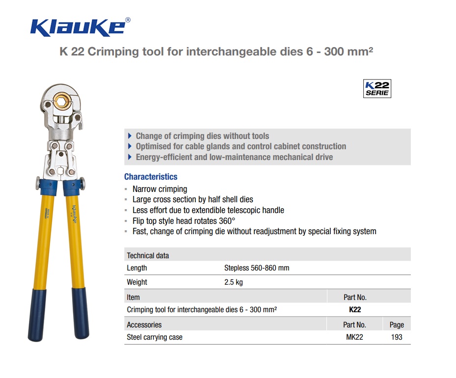 Perstang universeel K 22