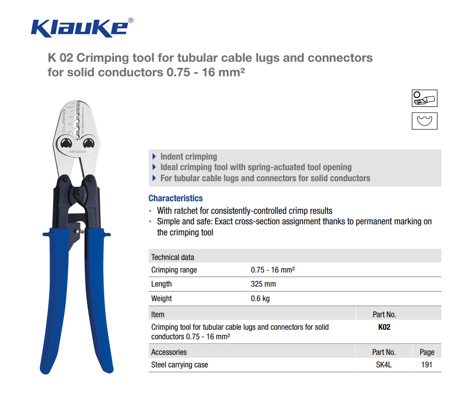 Perstang B 0,75 - 16 qmm K 2K | DKMTools - DKM Tools