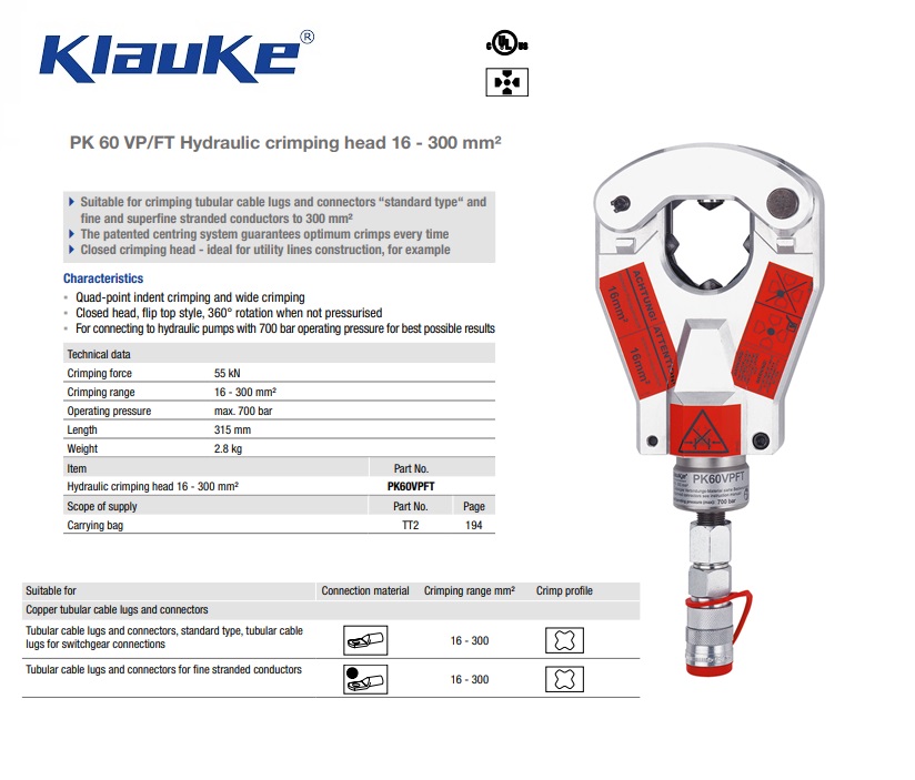 Hydraulische perskop PK 22 6-300mm2 | DKMTools - DKM Tools