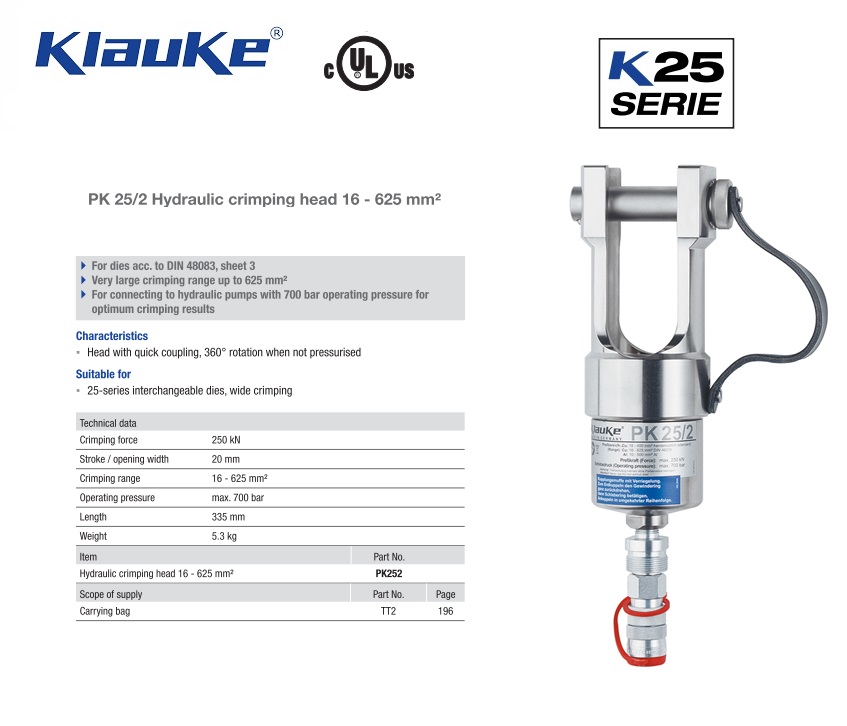 Hydraulische perskop PK 22 6-300mm2 | DKMTools - DKM Tools