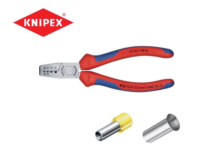 Knipex 97 62 145 A Krimptang Adereindhulzen 0.25 tot 2.5 mm²