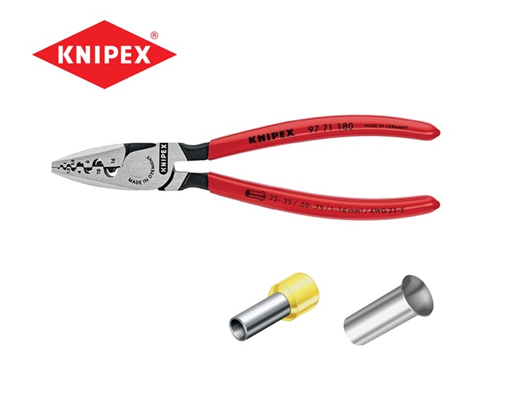 Knipex 97 71 180 Krimptang Adereindhulzen 180 mm 0.25-16.0