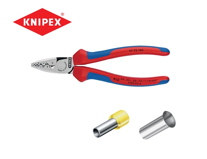 Knipex 97 72 180 Krimptang Adereindhulzen 180 mm 0.25-16.0