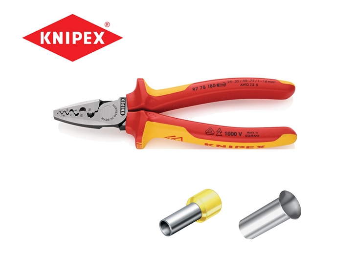 Knipex 97 78 180 Krimptang Adereindhulzen 180 mm 0.25-16.0