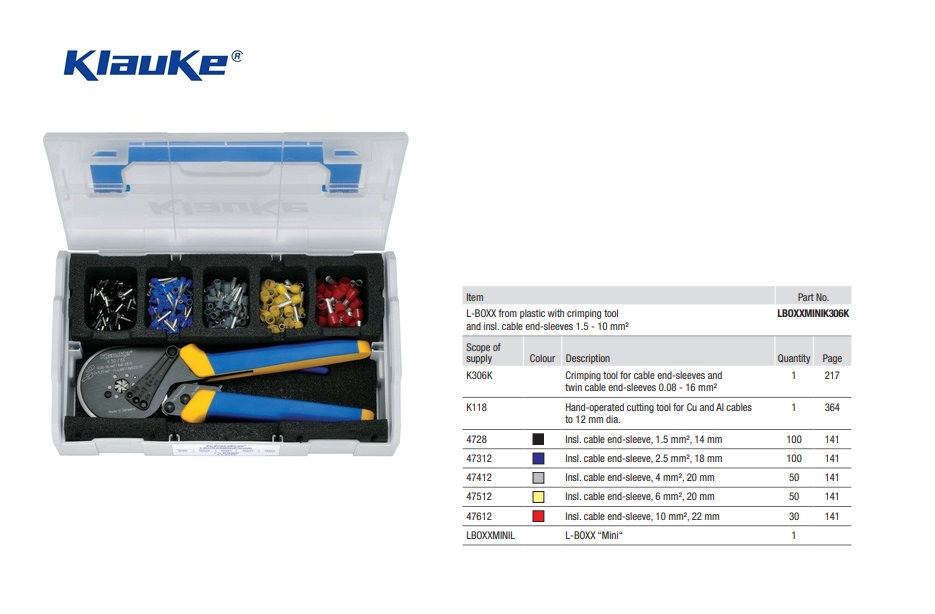 Klauke Assortiment kist met inhoud LBOXXMINIK304K | DKMTools - DKM Tools