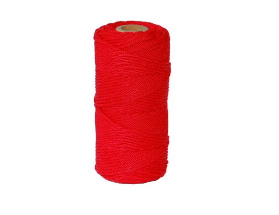 Metselkoord nylon Rood 50 meter gedraaide koord