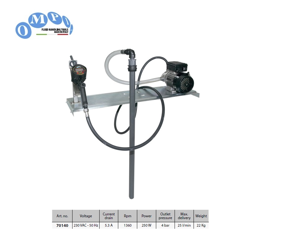 Pompset kit AdBlue 230V + digital flow meter - 25 lt/min - 4 bar