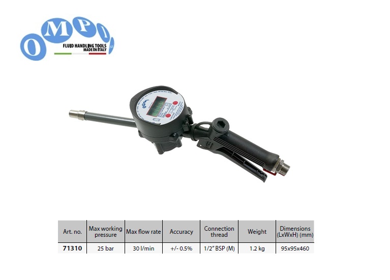 Digitale afgiftemeter AdBlue 16mm Ø rigid pipe, 1/2