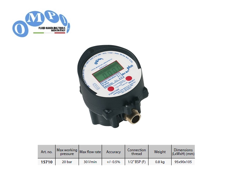 Doorstroommeter AdBlue30 lt/min max. 20 bar not MID approved