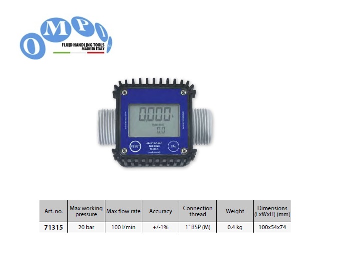 Doorstroommeter AdBlue 100 l/min 20 bar