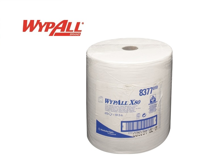 Kimberly Clark Wypall X80 1 laags poetsrol wit 340x315