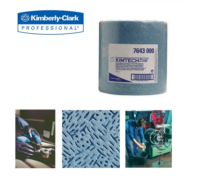 Poetsdoek Kimtech Prep 7643 blauw geperforeerd 380x340mm 500afscheur