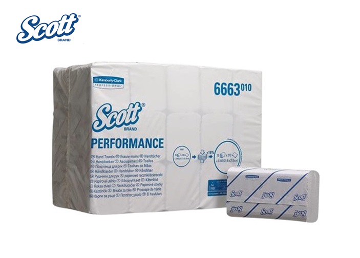 Scott 6663 papieren handdoek 1-laags, met reliëf wit 315x215ca.mm