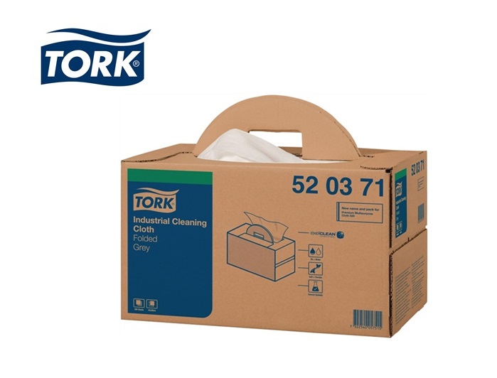 Poetsdoek Tork Industrie reinigingsdoek grijs 1-laags 430x385mm 28zakjes