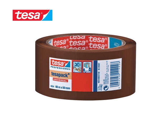 Tesa 4024 pp verpakkingstape bruin 50mmx66mtr