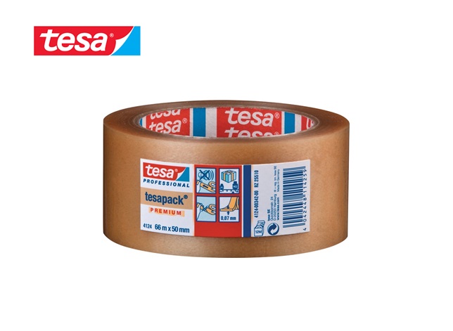 Tesa 4124 Verpakkingsplakband PP 66m x 50mm tesapack transparant