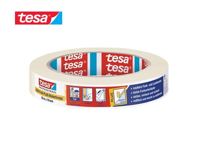 Tesa 4306 Profi Plus Afplaktape papier 50m x 19mm