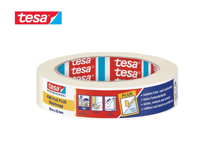 Tesa 4306 Profi Plu Afplaktape papier 50m x 38mm | DKMTools - DKM Tools