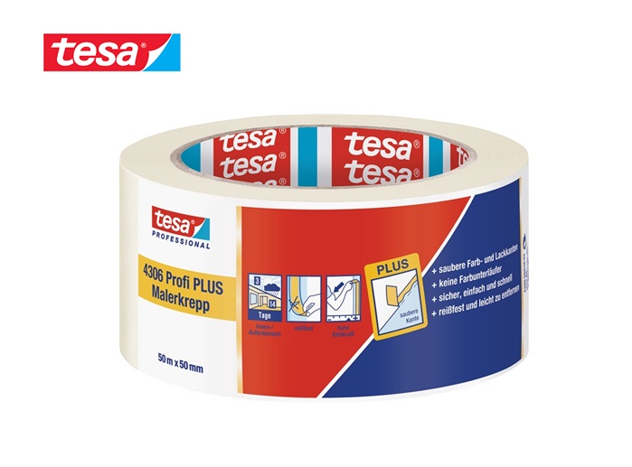 Tesa 4306 Profi Plu Afplaktape papier 50m x 38mm | DKMTools - DKM Tools