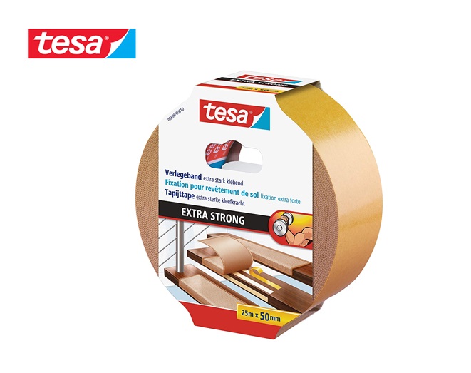 Tesa 5696 Tapijttape 25m x 50mm dubbelzijdig klevend