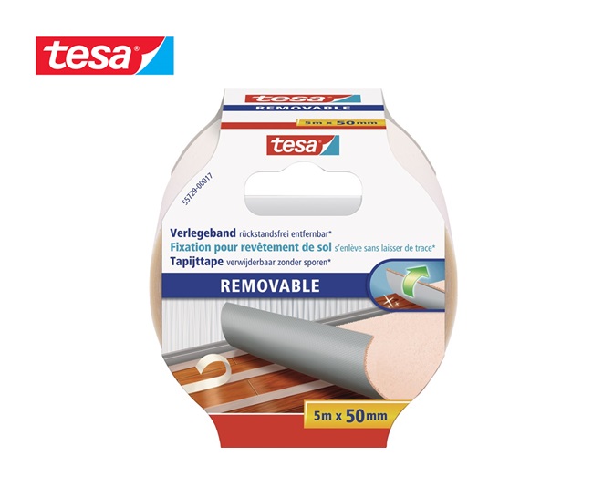 Tesa Tapijttape verwijderbaar 10m x 50mm dubbelzijdig klevend | DKMTools - DKM Tools