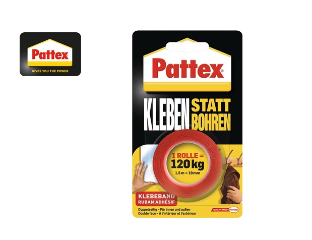 Pattex PXMT2 Dubbelzijdige tape Wit 19mm x 1,5mtr