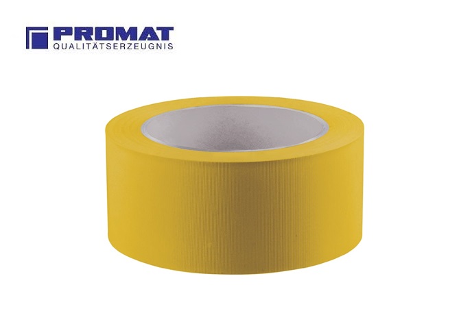 Stucband 33m x 50mm geel PVC-folie dwarsgeribbeld | DKMTools - DKM Tools