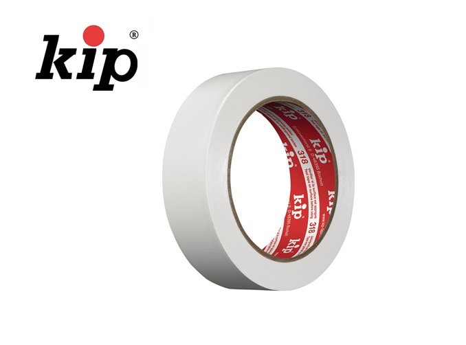 Kip 318 Masking tape geribbeld 33m x 30mm wit Zacht-pvc-folie